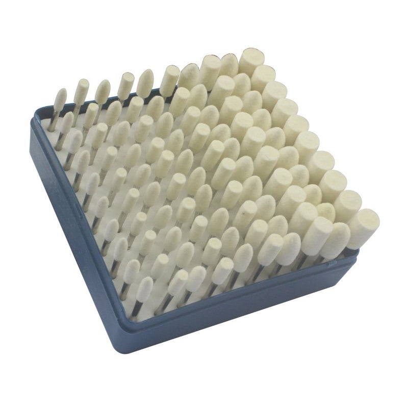 LUO KE Carving Expert 100pcs Multifunctional Wool Felt Mandrel Mounted Grinding Polishing Accessories Attachment Set - Fit Dremel-1/8 Inch Shank - Image 2